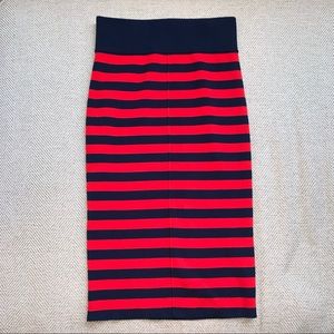 Juicy Couture Red and Blue Pencil Skirt Size S